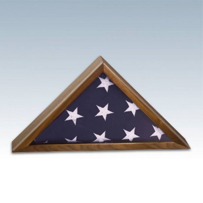 Walnut Piano Finish Flag Display Case