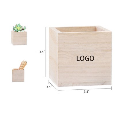 Wooden Slanted Pen Holder