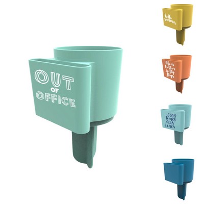 Spiked Plastic Beach Cup Holder With Phone Pocket