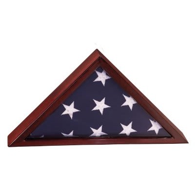 Rosewood Piano Finish Flag Display Case, 16 1/4" x 8 1/4"